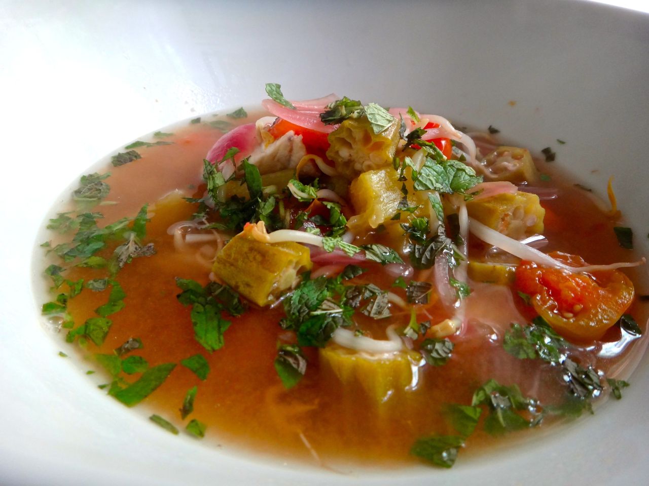 Vietnamese style, sour fish soup